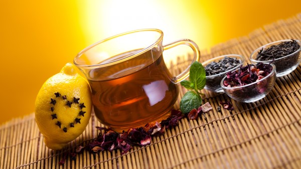Tea Lemon Heart Cup Herbs Spices Wallpaper