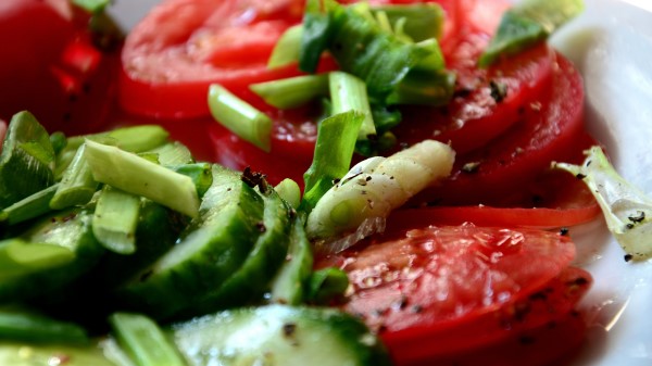 Tomatoes Lettuce Herbs Butter Cucumbers Wallpaper