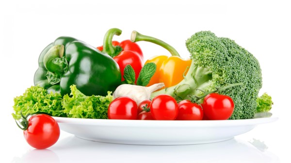 Vegetables Dish White Background Wallpaper