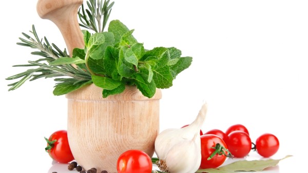 Vegetables Herbs White Background Wallpaper