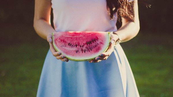 Watermelon Girl Hands Dress Wallpaper
