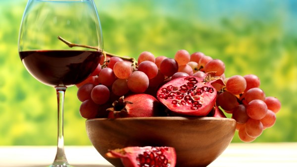 Wine Grapes Pomegranates Tasty Wallpaper