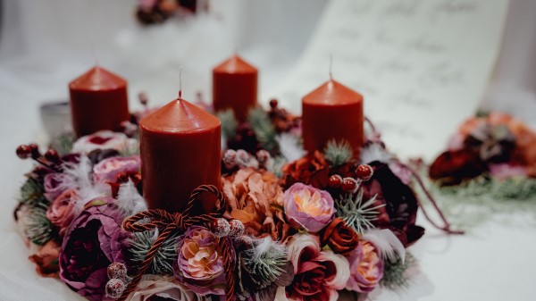 Candle Flowers Composition Wallpaper