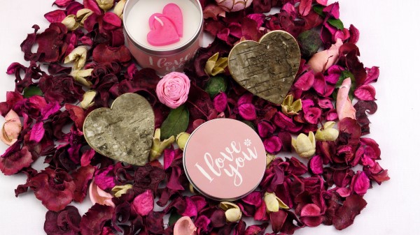 Candle Rose Petals Love Heart Wallpaper