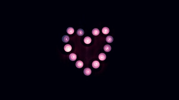 Candles Heart Light Wallpaper