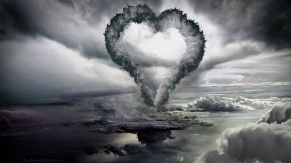 Clouds Heart Form Wallpaper
