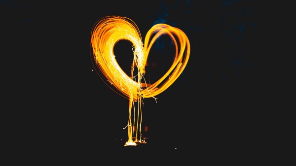 Heart Light Art Night wallpaper