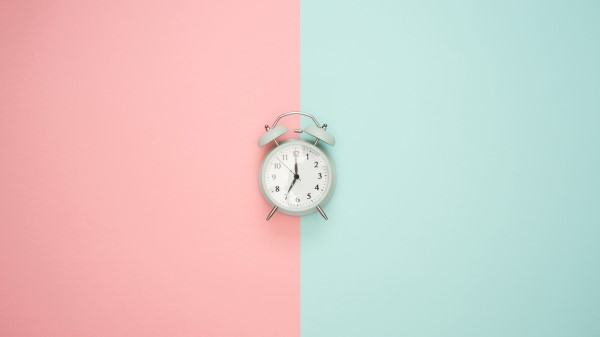 Alarm Clock Minimalism Pink Wallpaper