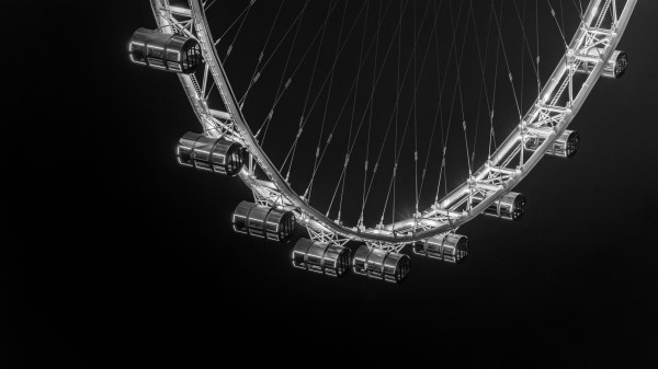 Ferris Wheel Bw Minimalism Wallpaper