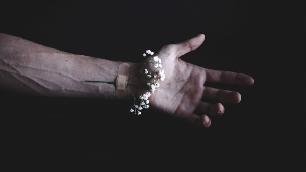 Flower Hand Plaster Wallpaper