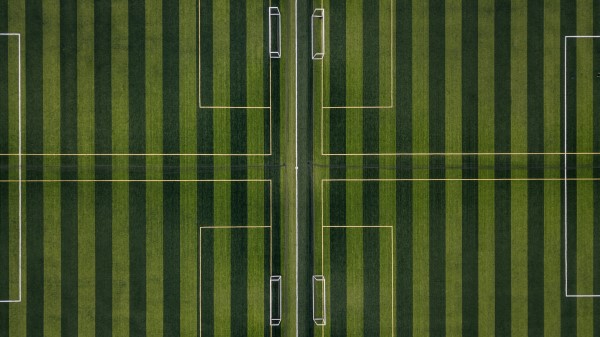 Football Field Top View Minimalism Wallpaper