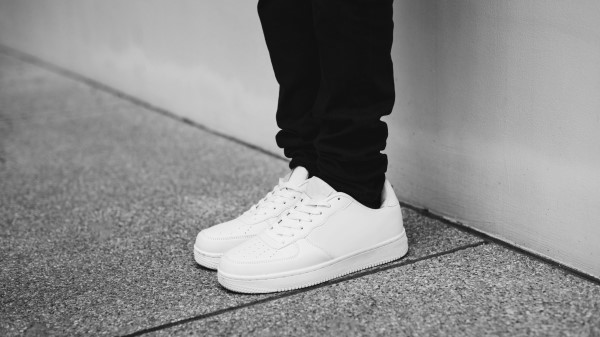 Sneakers Legs Bw Wallpaper