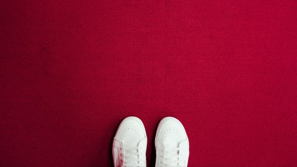 Sneakers Legs Carpet Red Wallpaper
