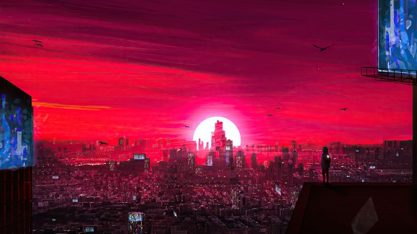 Alone Cyberpunk Morning 4k Xi wallpaper