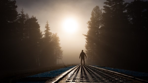 Alone Man Sunrays wallpaper