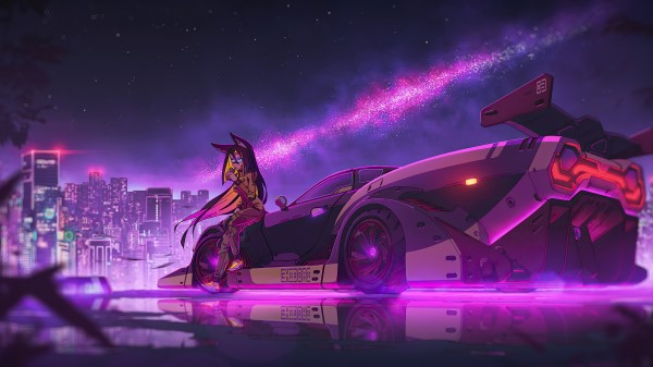 Anime Girl Cyberpunk Ride 4k wallpaper