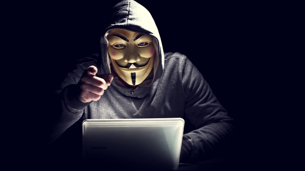 Anonymus Hacker In Mask Pointing Finger Mj wallpaper