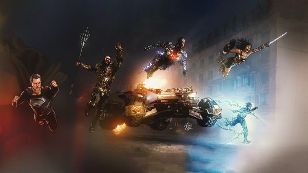 Aquaman Batman Batmobile Cyborg Justice League Superman The Flash Wonder Woman wallpaper