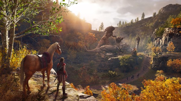 Assassins Creed Odyssey God Statue 4k wallpaper