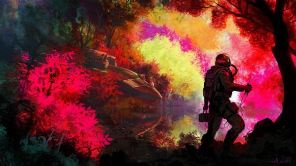 Astronaut Colorful Ship 4k wallpaper