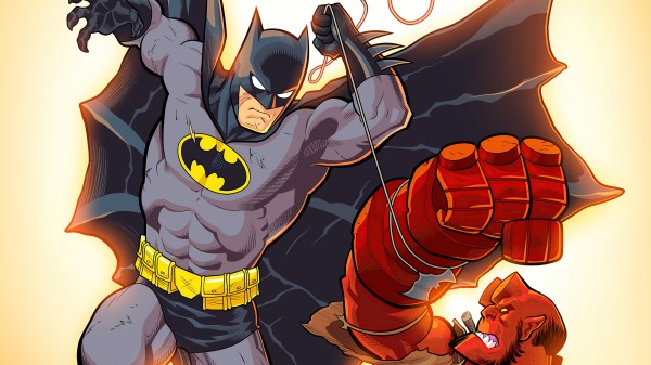 Batman Vs Hellboy 4v wallpaper