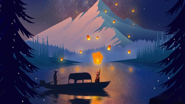 Boat Ride Forest 4k 9b Wallpaper