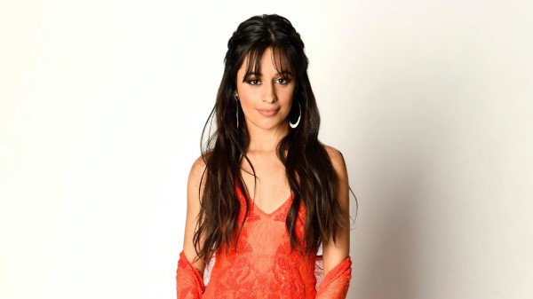 Camila Cabello Orange Dress 4k 7j wallpaper