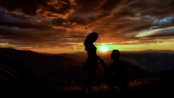 Couple Silhouette 4k wallpaper