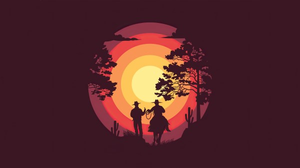 Cow Boys Rider Minimalism P6 wallpaper