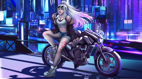 Cyberpunk Girl Bike 4k Artworks G8 wallpaper