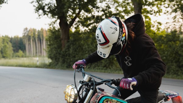 Moped Bike Motorcyclist Wallpaper