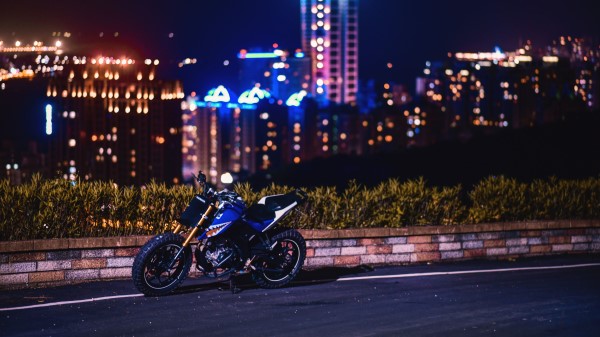 Motorcycle Bike Night City Wallpaper