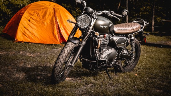 Motorcycle Tent Grass Wallpaper