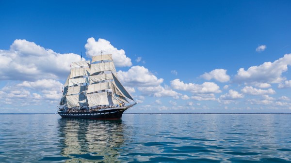 Ship Sea Sky Sail Wav wallpaper