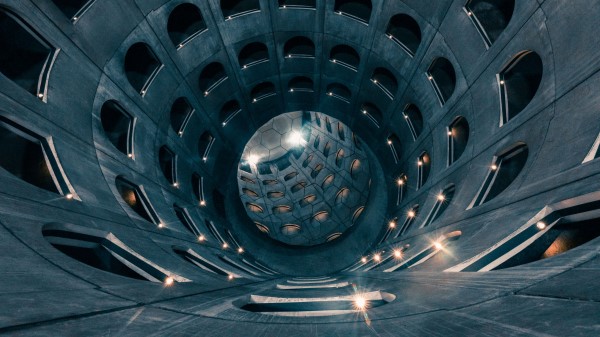 Tunnel Building Backlight Wallpaper