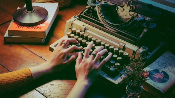 Typewriter Hands Vintage Wallpaper