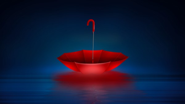 Umbrella Red Sea Art Wallpaper