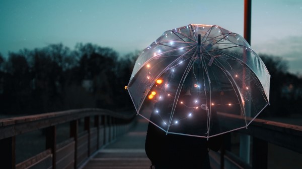 Umbrella Silhouette Twilight Wallpaper