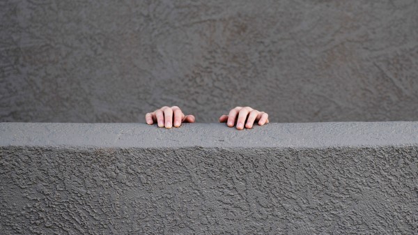 Wall Hands Gray Wallpaper