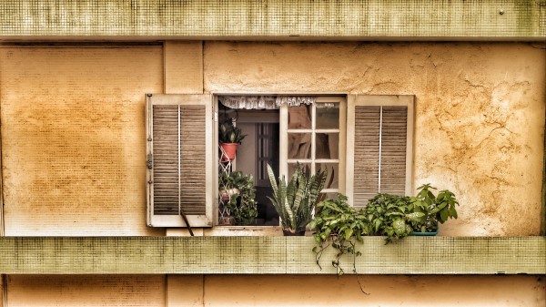 Window Balcony Flowers Wallpaper