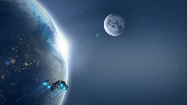 Planet Spaceship Lights wallpaper