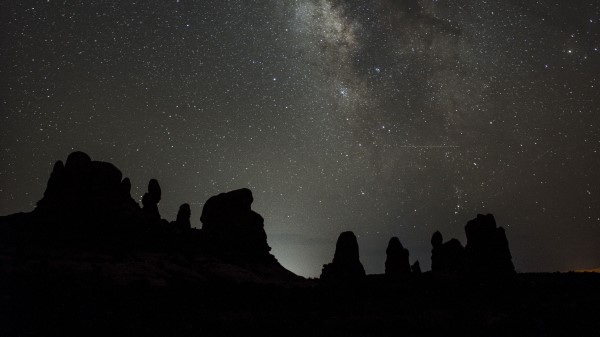 Starry Sky Milky Way Mountains Image wallpaper