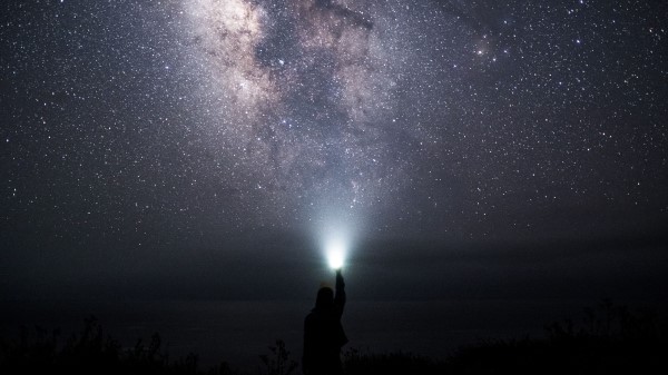 Starry Sky Sky Space Light Man wallpaper