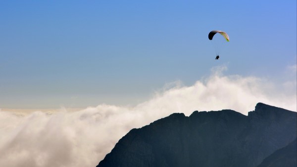 Paraglider Flying Sky Mountains Extreme Wallpaper