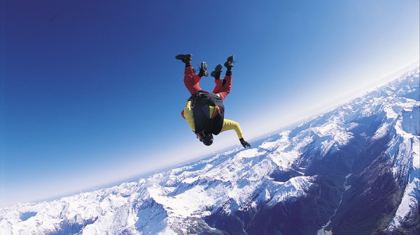 Skydiver Fly Sky Clouds Wallpaper
