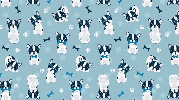 Bulldog Dog Pattern wallpaper