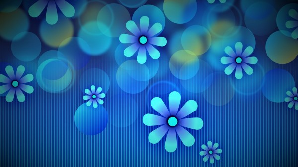 Flowers Circles Lines Wallpaper