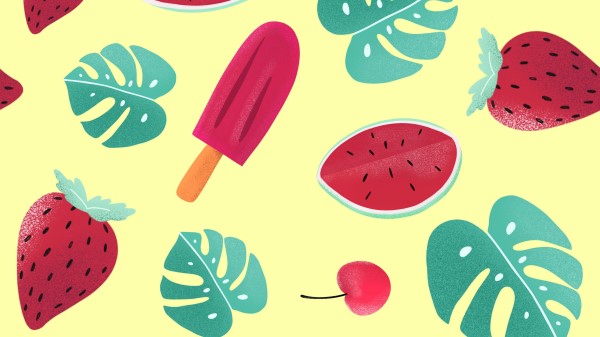 Ice Cream Watermelon Strawberry Wallpaper