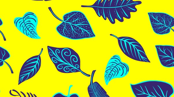 Leaves Art Yellow Wallpaper