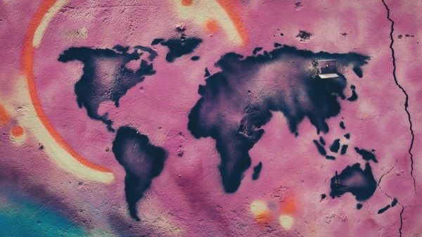 Map Continents Graffiti Wallpaper